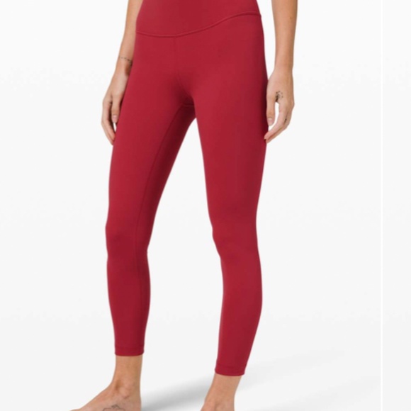 lululemon athletica Pants - Lululemon Wunder Under High-Rise Tight 25" Full-On Luxtreme Soft Cranberry Size8